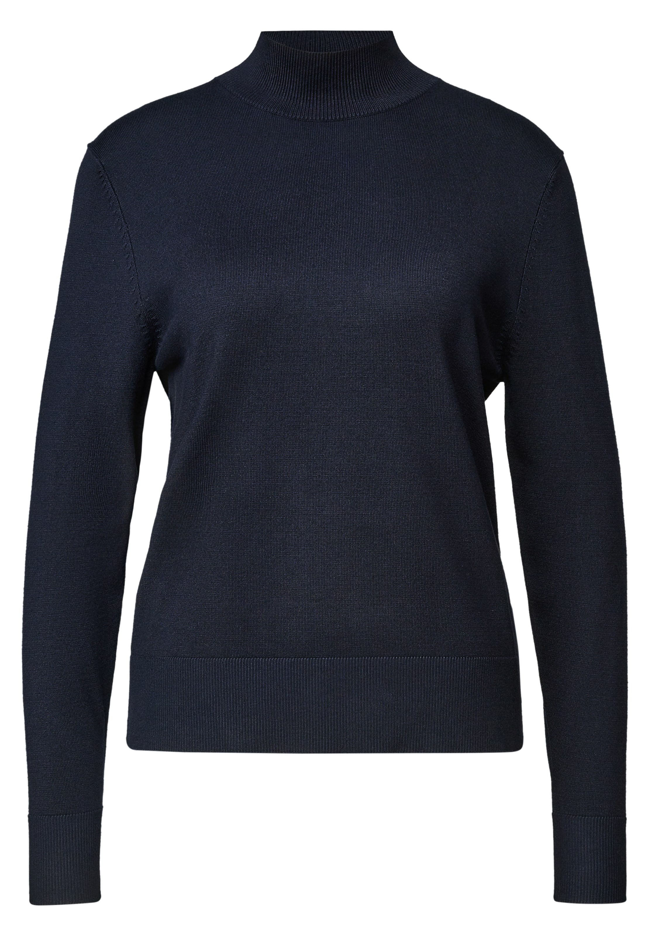 STREET ONE Basic Pullover mit Turtle Neck in Blau: Vorderseite