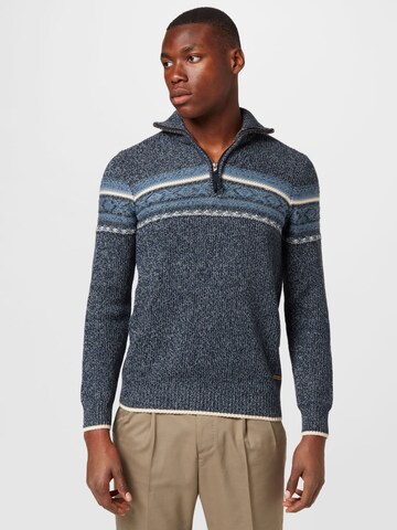 INDICODE JEANS Sweater 'Noss' in Blue: front