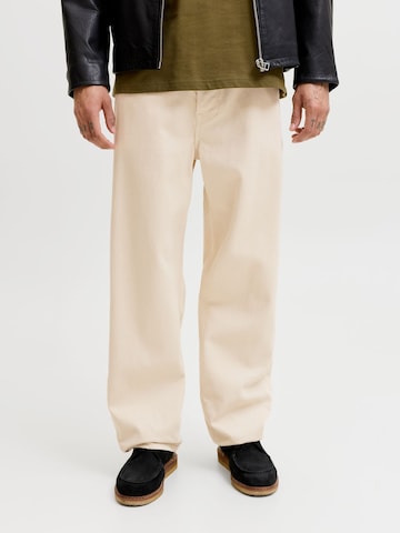 R.D.D. ROYAL DENIM DIVISION Loosefit Broek in Beige: voorkant