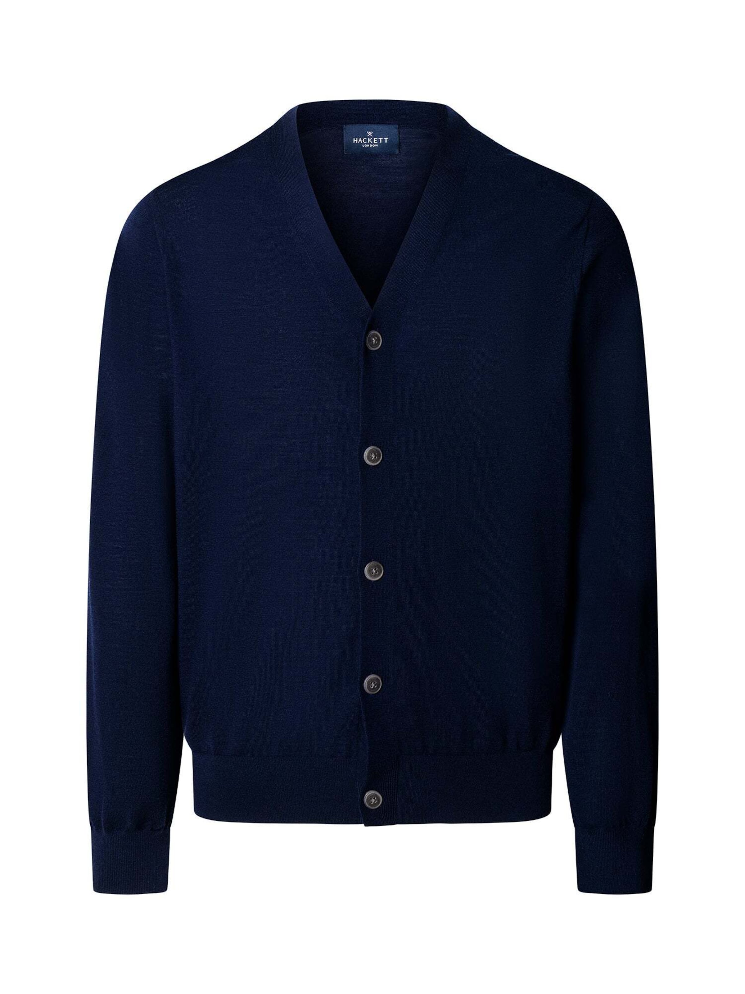 Hackett London Gebreid vest ' ESS' in Blauw: voorkant
