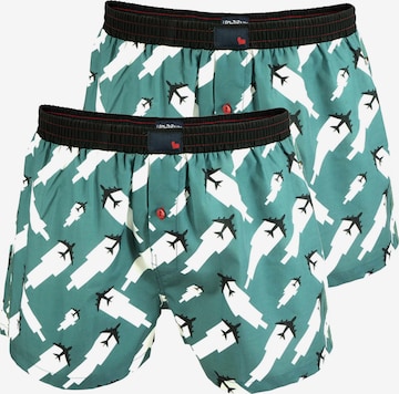 UNABUX Boxer 'Flying Falcon' in Grün: Vorderseite