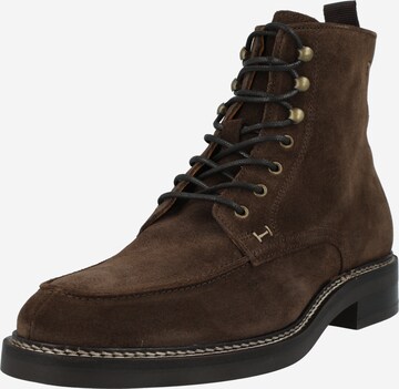 Hackett London Lace-Up Boots in Brown: front