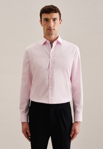SEIDENSTICKER Slim fit Business Shirt 'SMART ESSENTIALS' in Pink: front