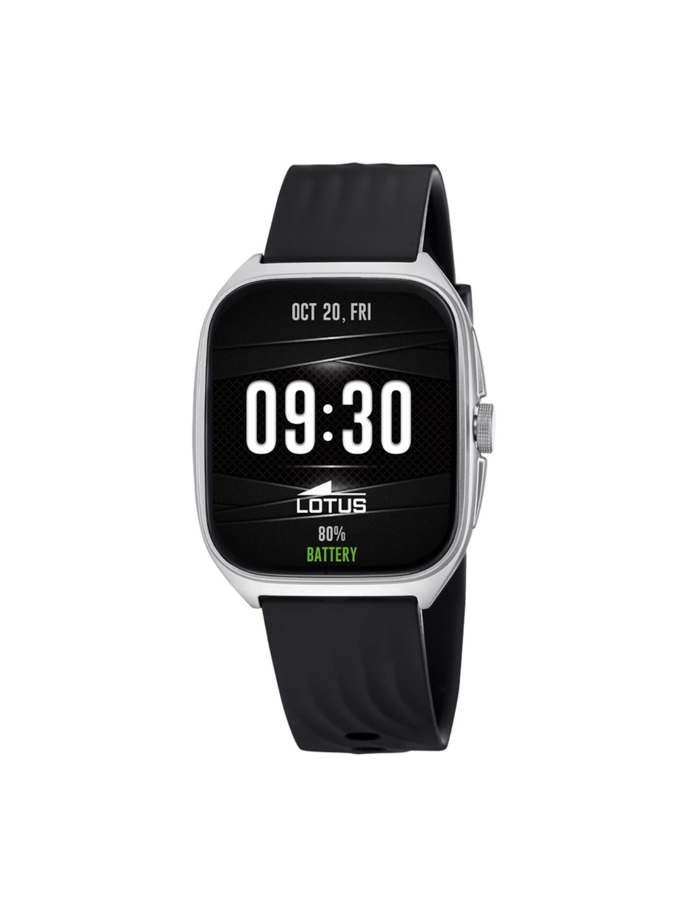 Lotus Digitaluhr‌‌ in Schwarz: Vorderseite