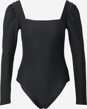 Urban Classics Shirt Bodysuit in Black: front