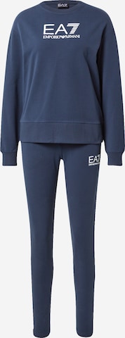 EA7 Emporio Armani Облекло за бягане 'TUTA' в синьо: отпред