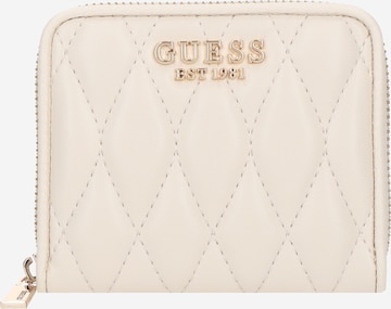 Porte-monnaies 'VALLA SLG SMALL ZIP AROUND' GUESS en beige : devant