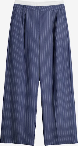 Bershka Kalhoty se sklady v pase – modrá: přední strana