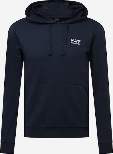 EA7 Emporio Armani Sweatshirt em azul noturno / branco, Vista do produto