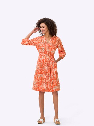Abito camicia di heine in arancione: frontale