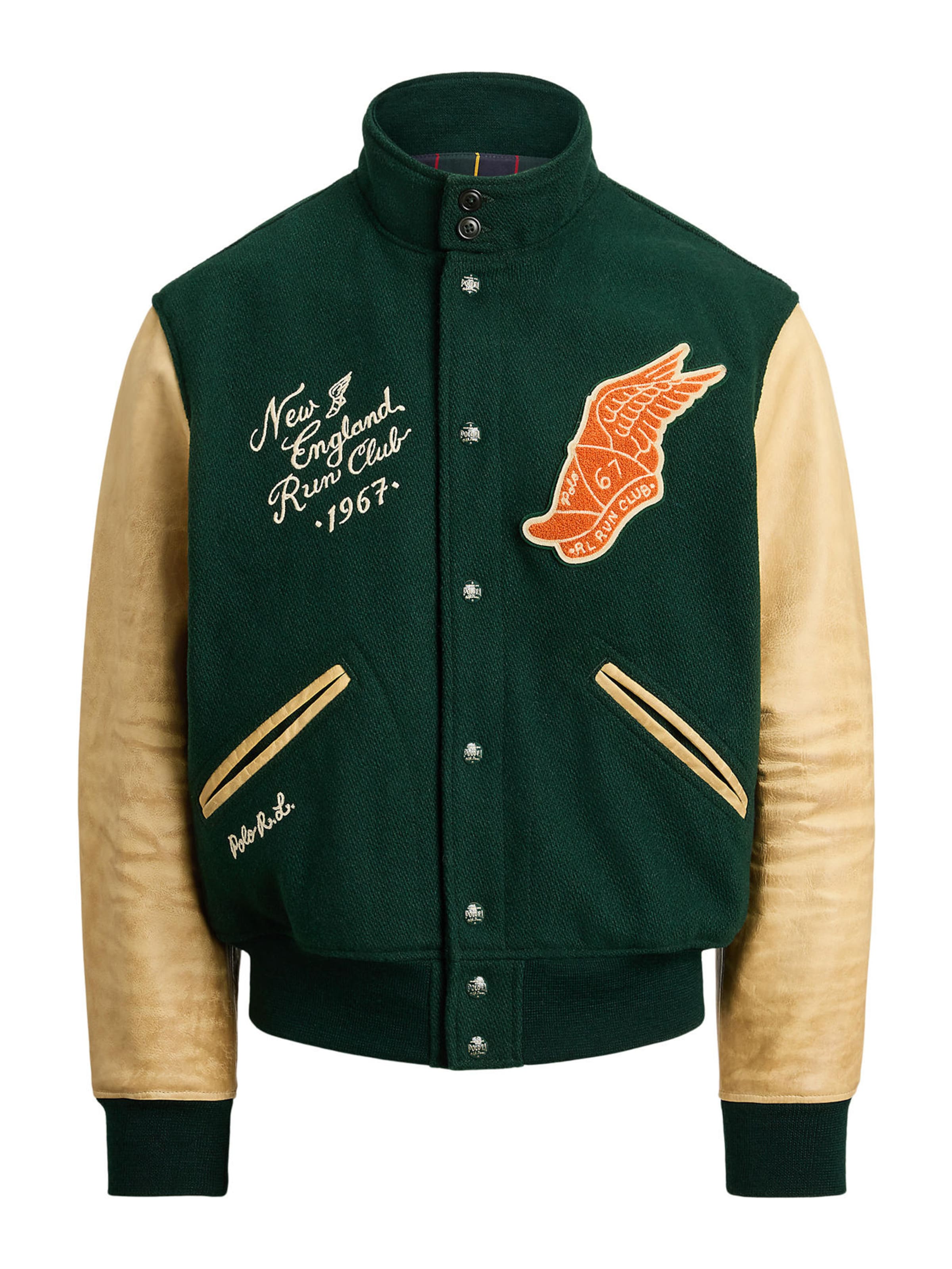 zaļš Polo Ralph Lauren Starpsezonu jaka: no priekšpuses