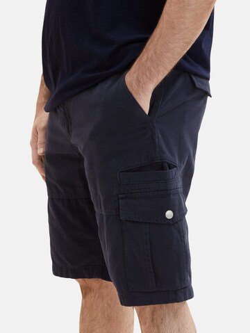 TOM TAILOR Men + Regular Cargo Pants in Blue