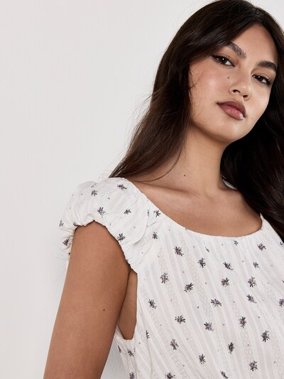 Apricot Top in Cream / Green / Purple, Item view