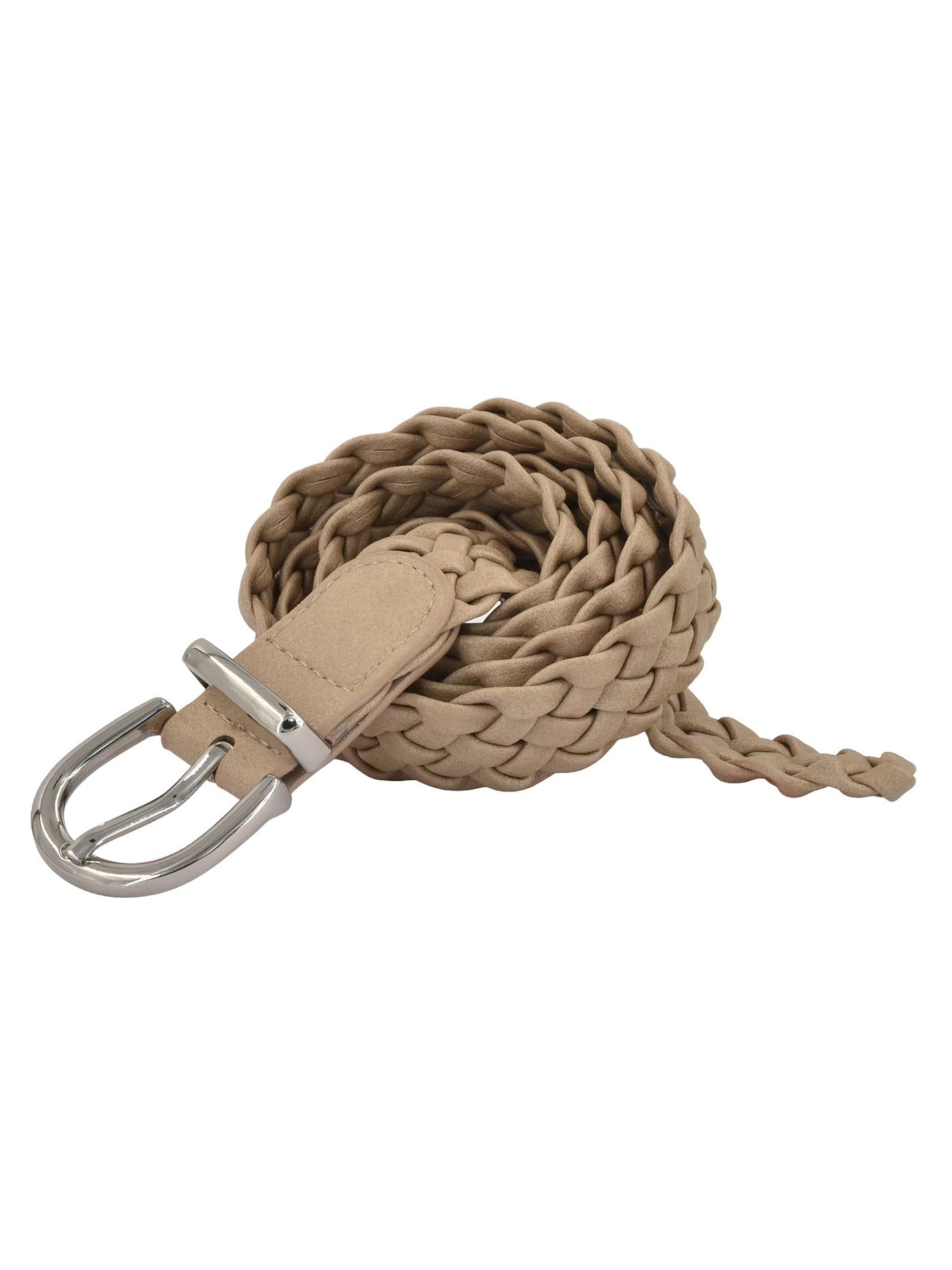 styleBREAKER Gürtel 'Flechtgürtel schmal'‌‌‌ in Braun: Vorderseite