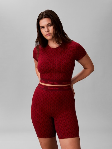 Pantalon modelant Calvin Klein en rouge : devant