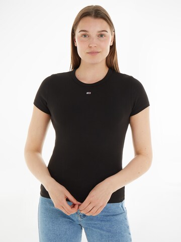 Tricou de la Tommy Jeans pe negru: față