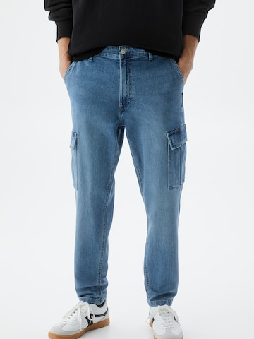 Regular Jeans cargo Pull&Bear en bleu : devant