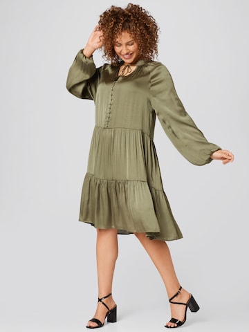 Guido Maria Kretschmer Curvy Shirt Dress 'Jula' in Green: front