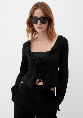 QS Knit cardigan in Black: front