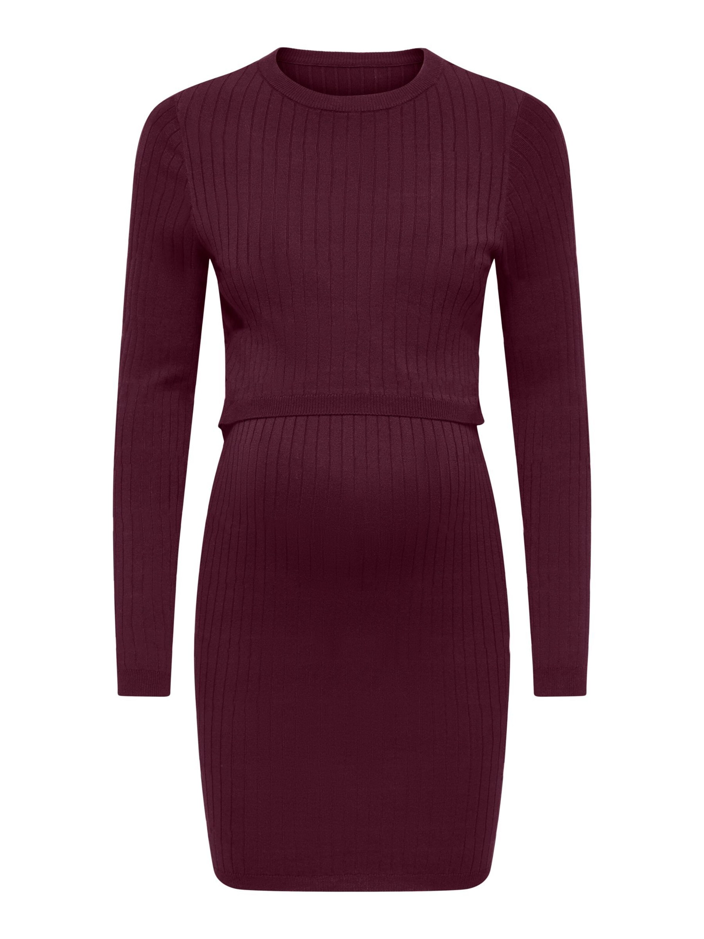 Only Maternity Gebreide jurk 'OLMFemi' in Rood