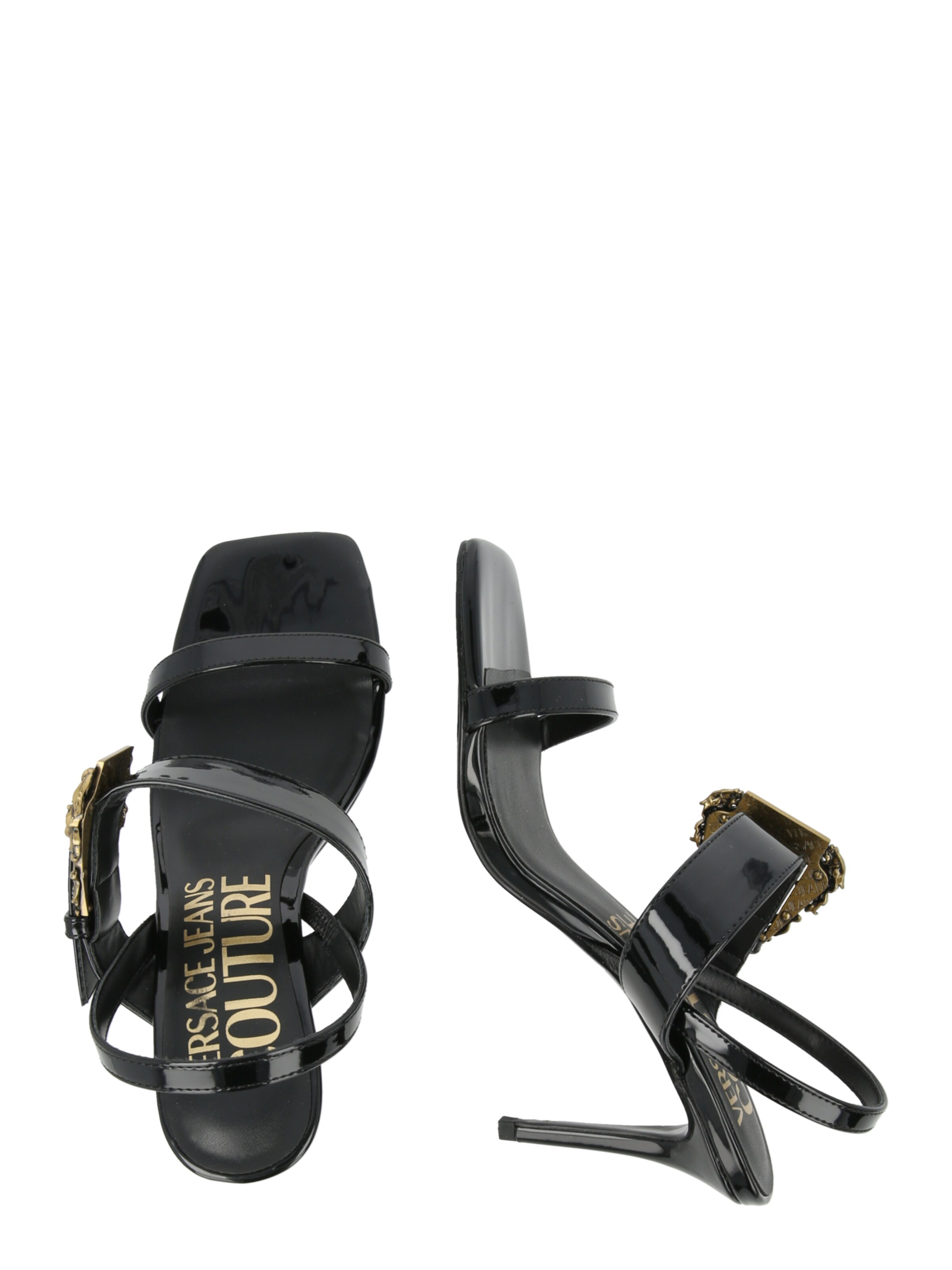 Versace Jeans Couture Sandały z rzemykami w kolorze czarny