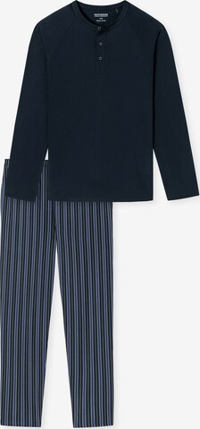 SCHIESSER Pyjama lang ' Selected Premium ' in Blauw: voorkant