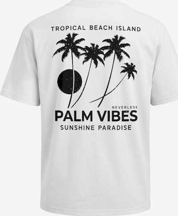 Neverless Shirt 'Palm Vibes' in Weiß: Vorderseite