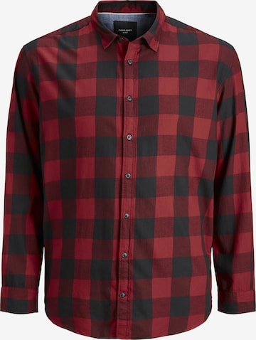 Jack & Jones Plus Comfort Fit Hemd 'JJEGINGHAM' ' in Rot: Vorderseite