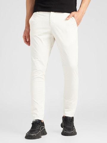 Coupe slim Pantalon chino Dondup en blanc : devant