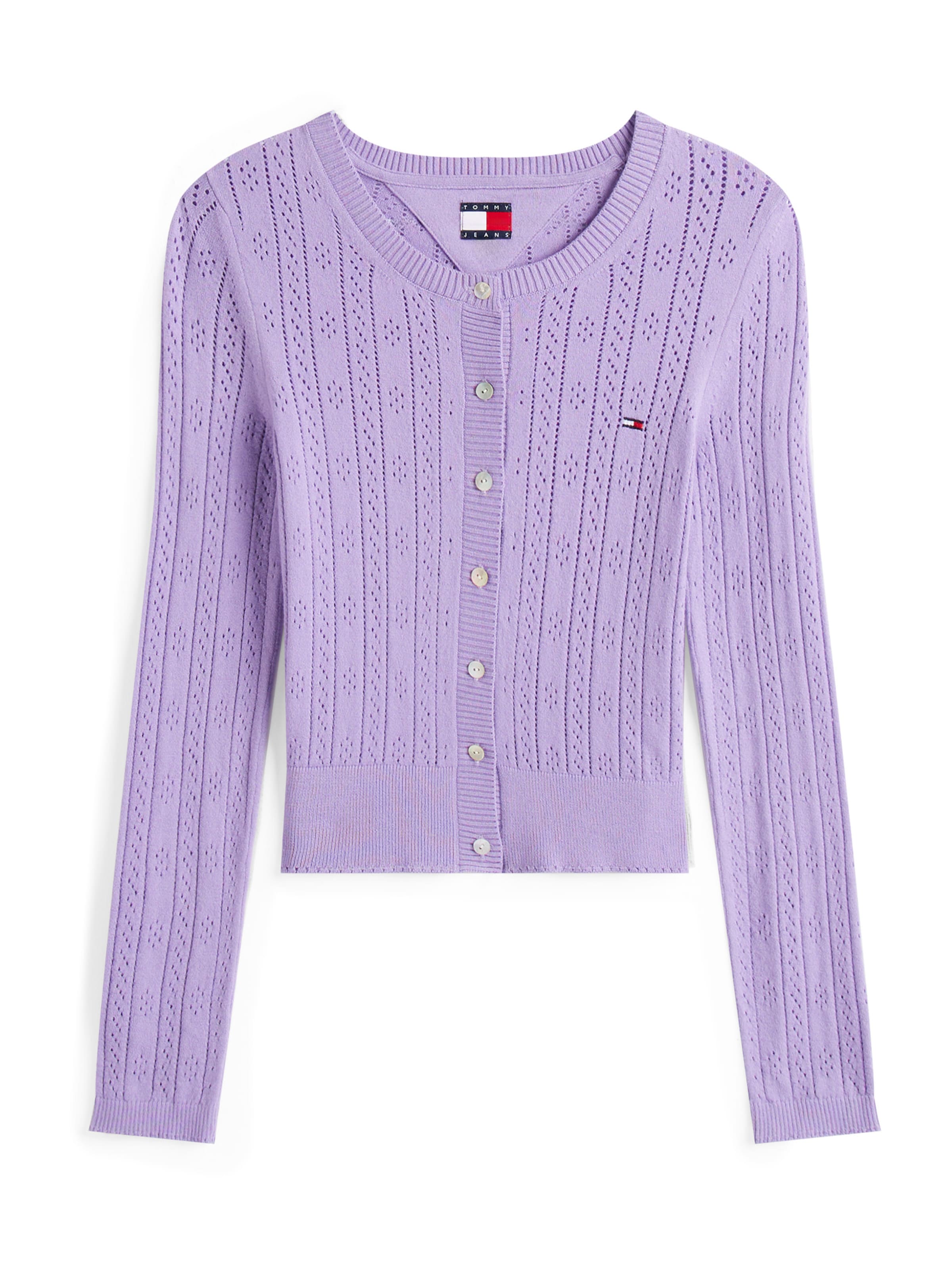 Tommy Jeans Πλεκτή ζακέτα σε λιλά: μπροστά