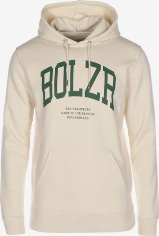 Sweat-shirt Bolzr en beige : devant