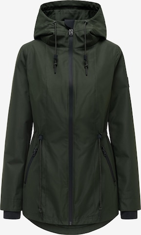 NAVAHOO Between-seasons parka 'Blumentanz 14' in Green: front