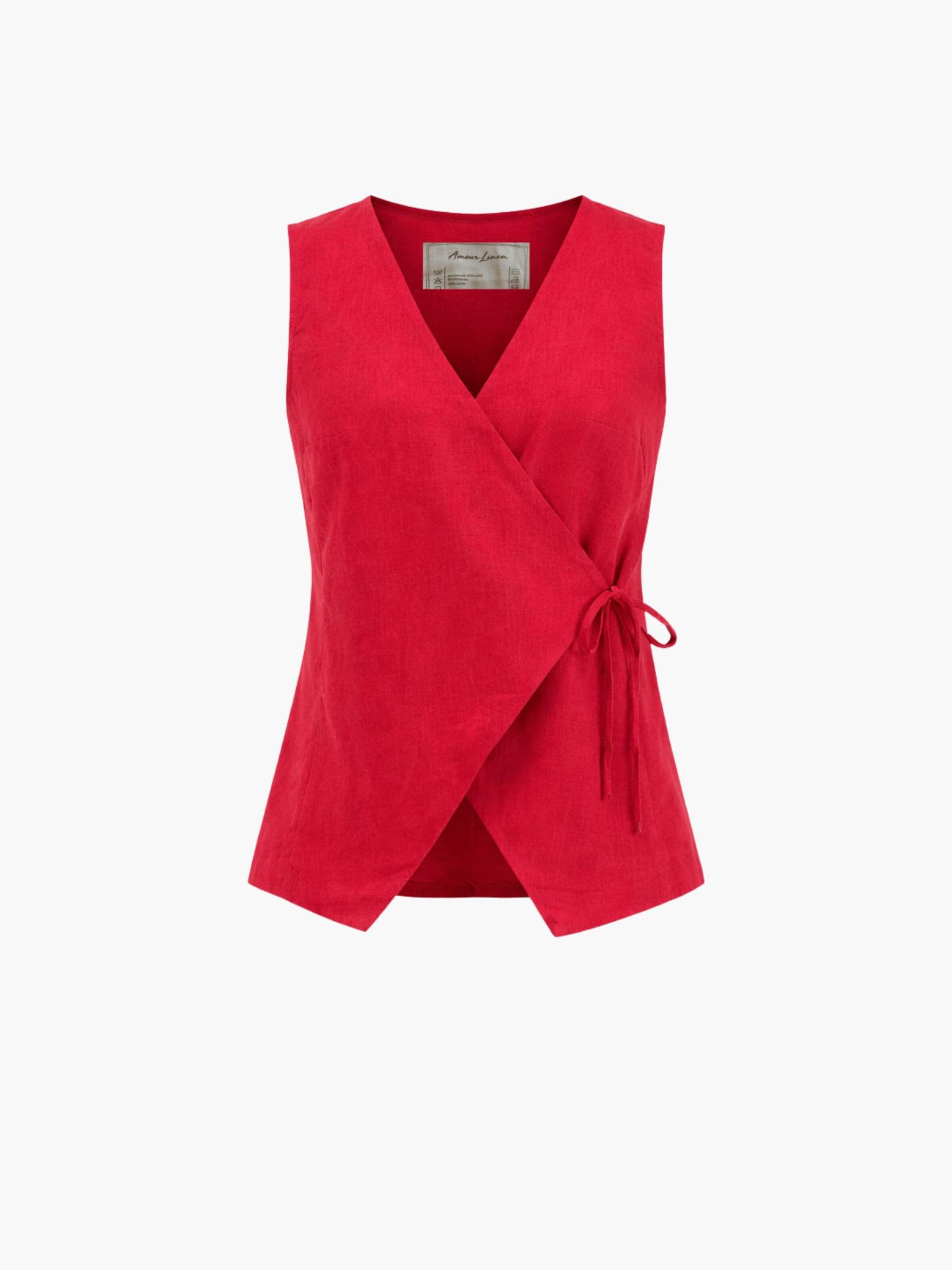 AmourLinen Top 'Blanca' in Pink: front