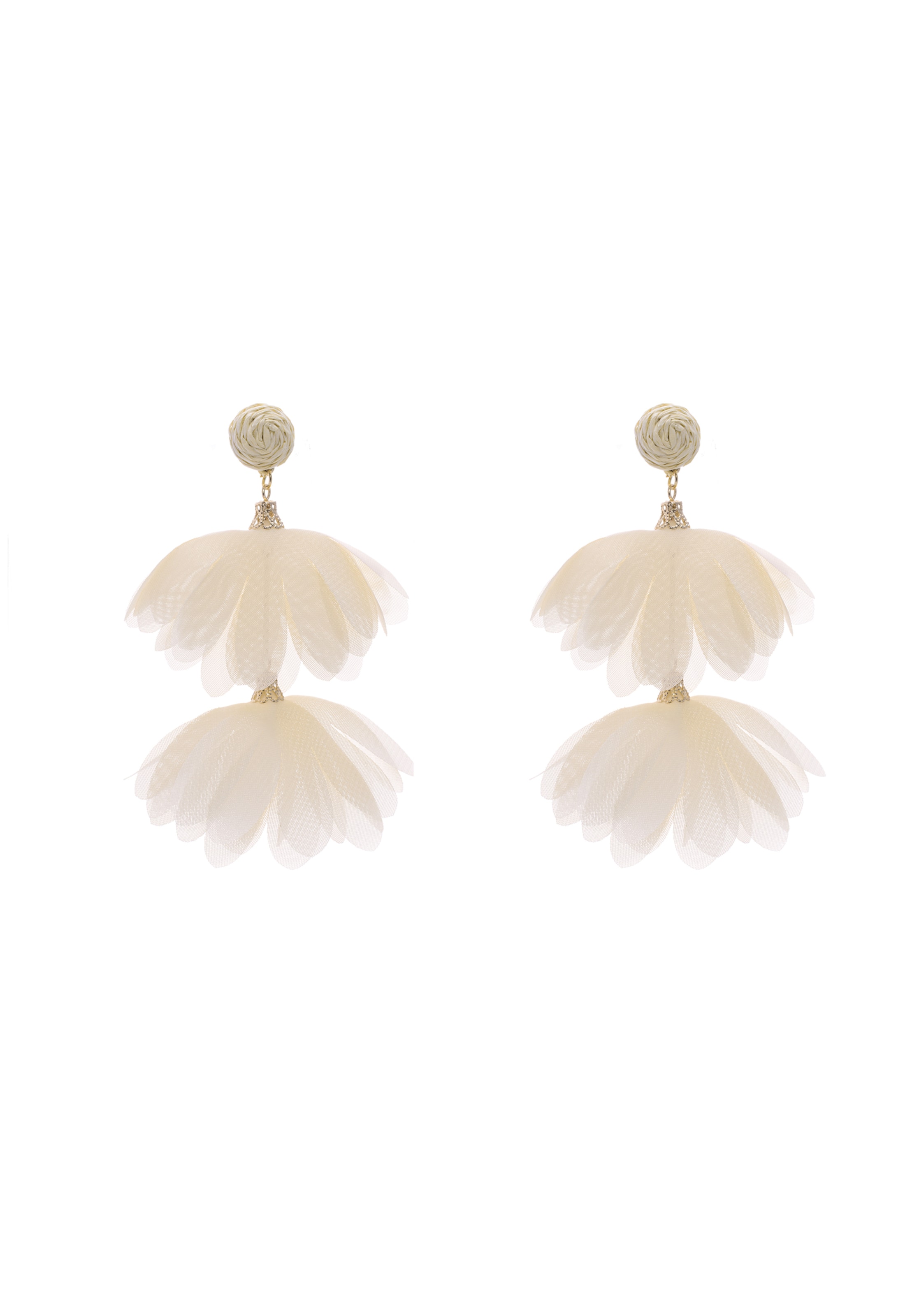 faina Earrings in Beige: front