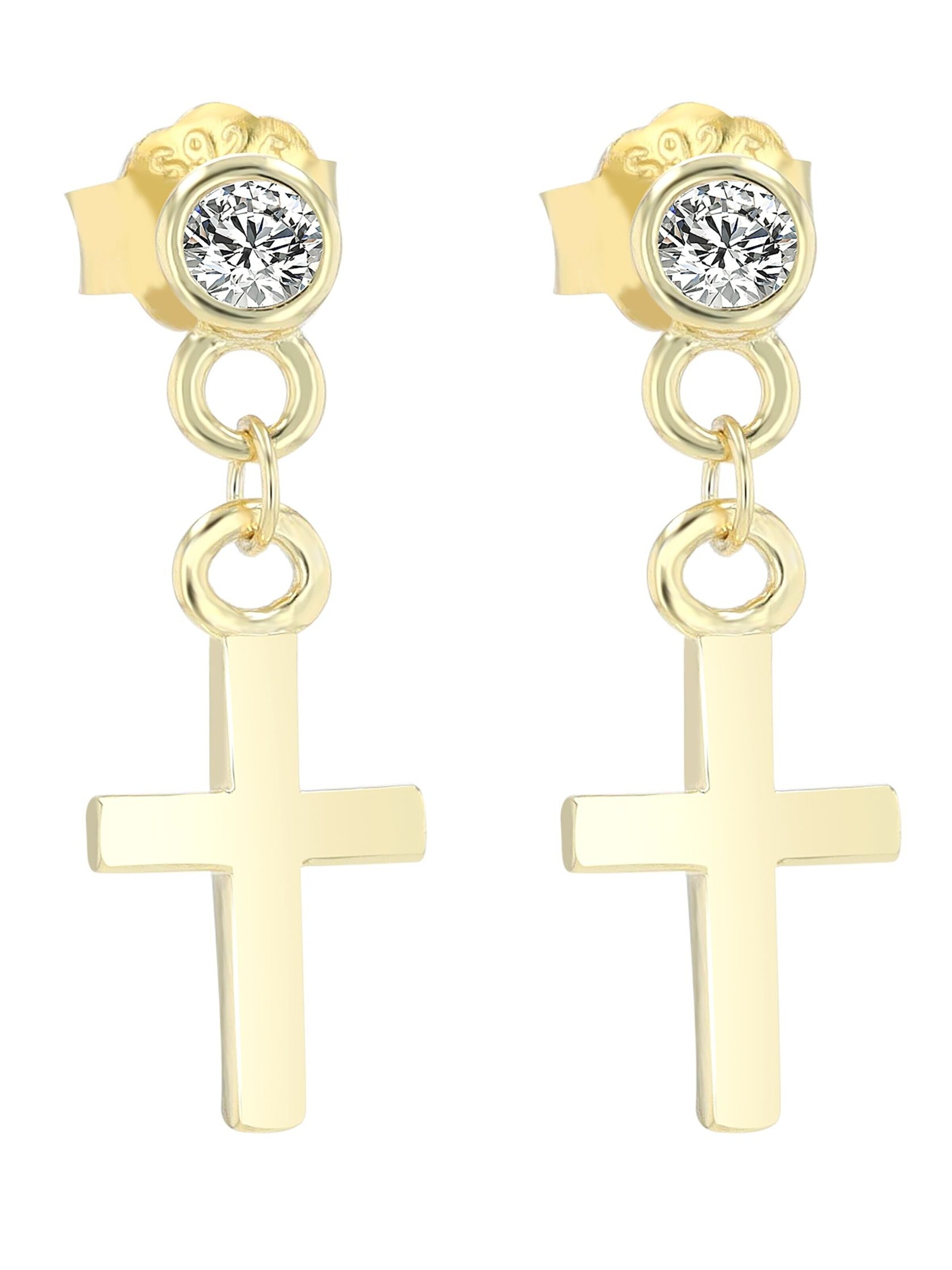 Akzent Ohrringe 'Christmar, 925 Sterlingsilber, langlebig'‌‌‌‌‌‌‌‌ in Gold: Vorderseite