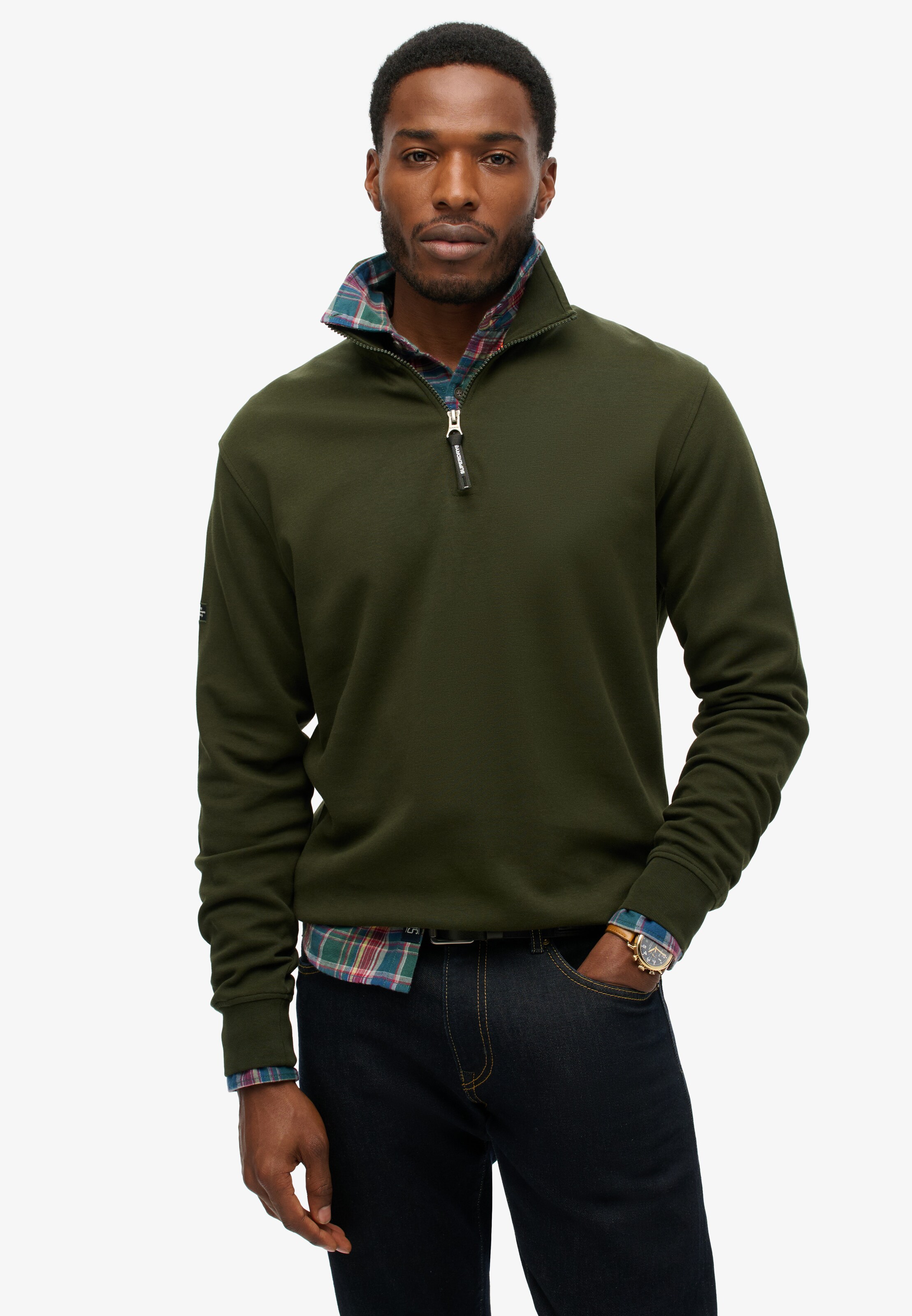 Sweat-shirt Superdry en vert : devant
