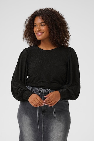 Chemisier 'Zarina' KAFFE CURVE en noir : devant