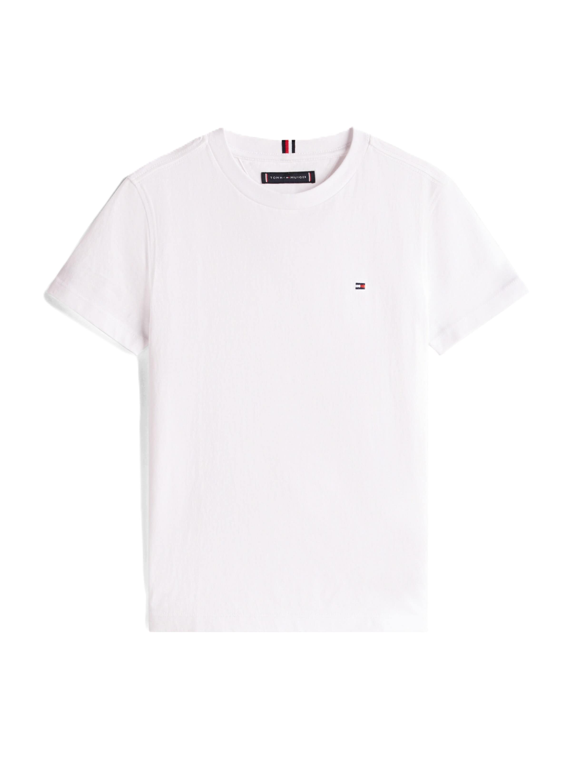 TOMMY HILFIGER Μπλουζάκι 'Essential Flag Embroidery' σε λευκό: μπροστά