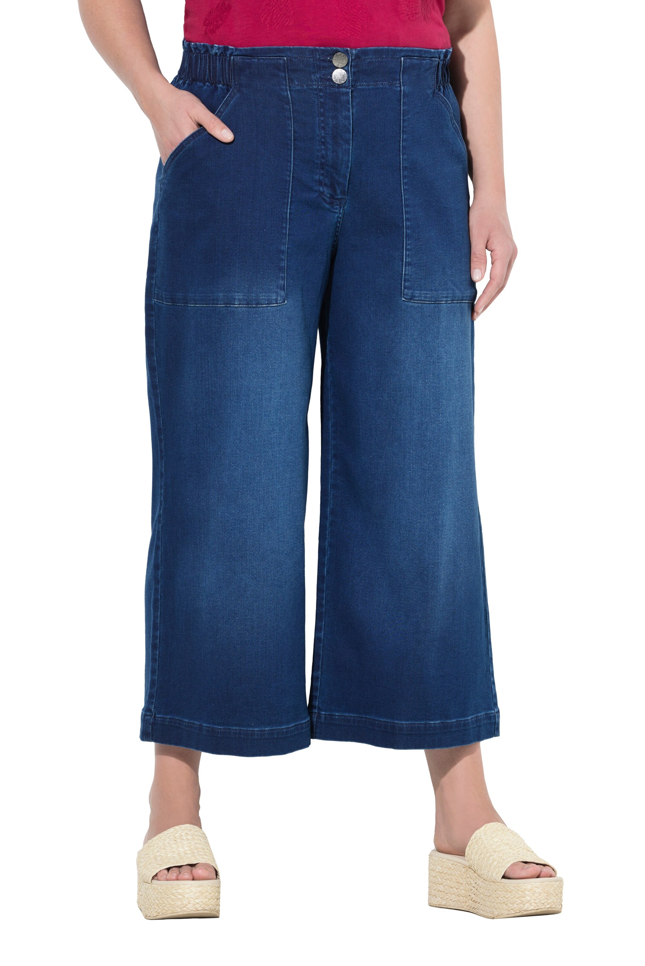 Ulla Popken Широкий Джинсы 'Rose' в Синий: спереди