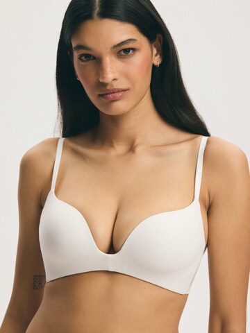 Push-up Reggiseno 'Push-up-BH Basic, ohne Bügel, Plunge-Dekolleté' di ESOTIQ in beige