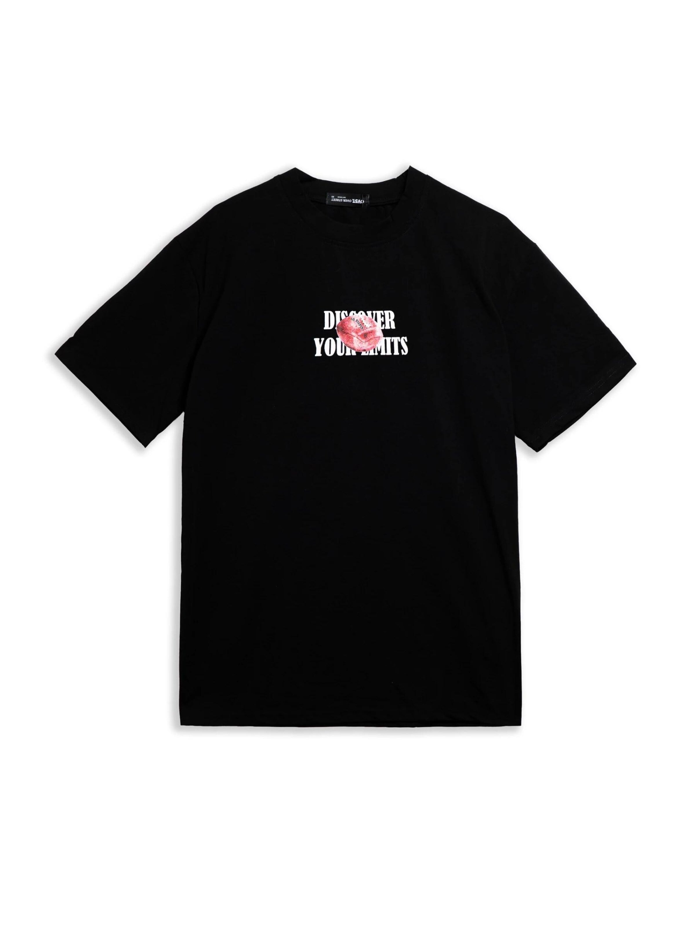 OVER STREET Shirt 'Camiseta negra discover your limits oversized tee' in Black: front