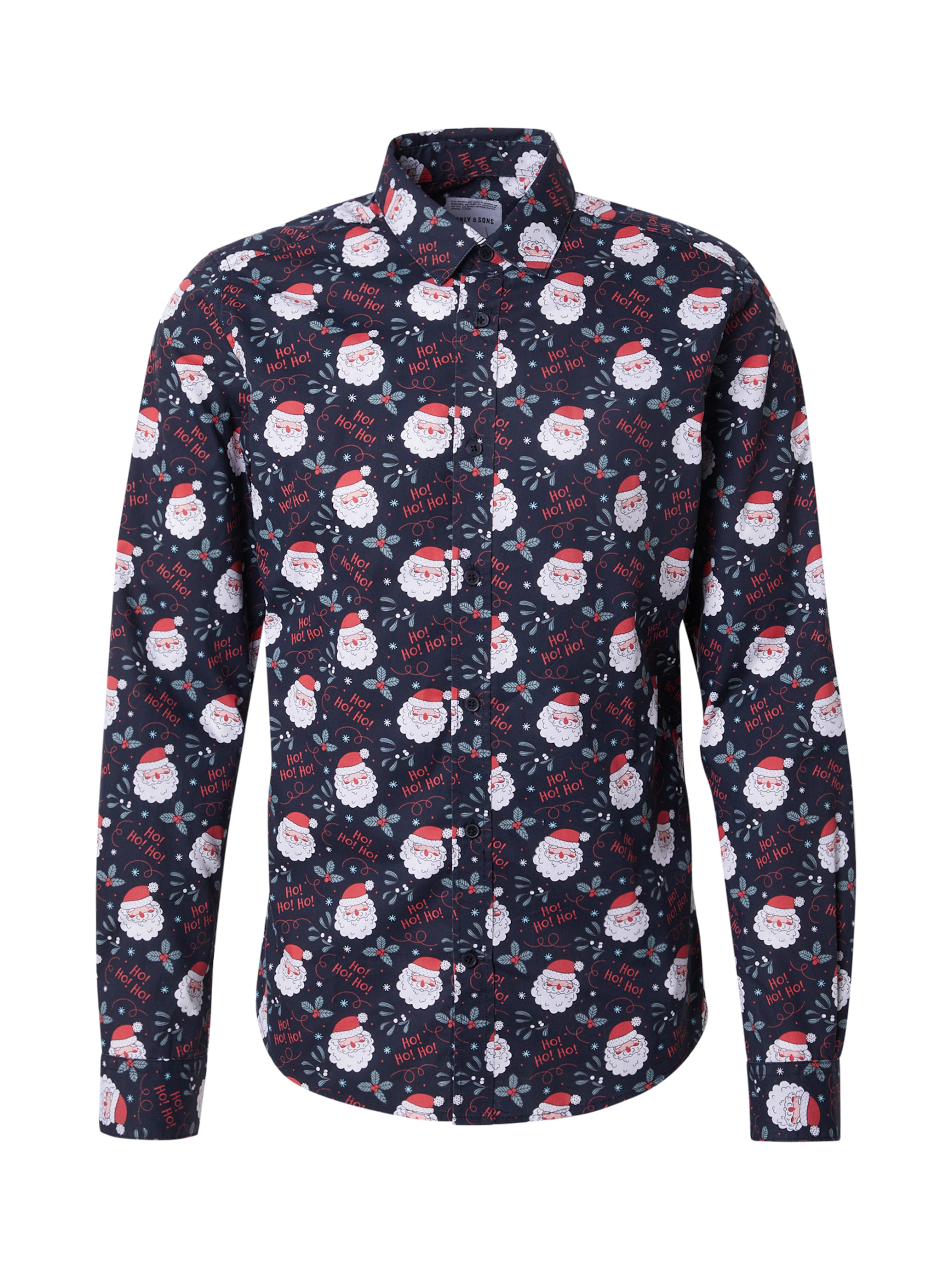 Coupe slim Chemise 'ONSALF XMAS' Only & Sons en bleu : devant