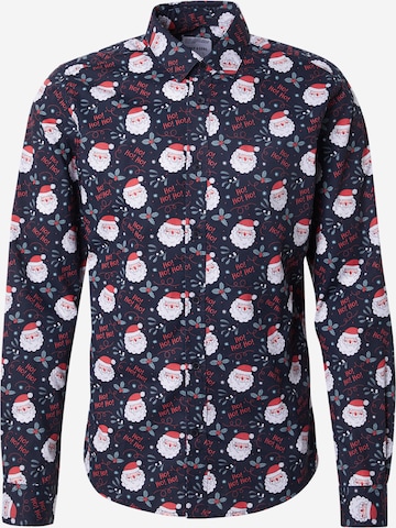 mėlyna Only & Sons Priglundantis modelis Marškiniai 'ONSALF XMAS': priekis