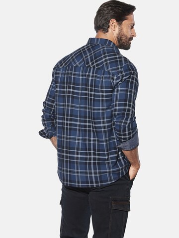 Jan Vanderstorm Comfort fit Button Up Shirt 'Norsen' in Blue