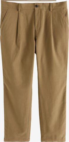 NextLoosefit Hlače s naborima - smeđa boja: prednji dio