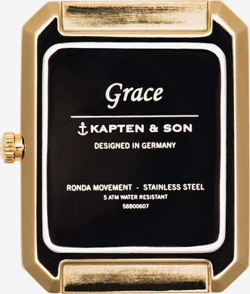 Kapten & Son Zegarek analogowy 'Grace Gold Mesh' w kolorze złoty