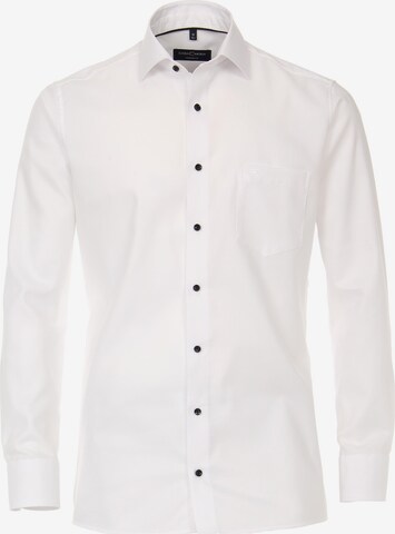 CASAMODA Slim fit Button Up Shirt in White: front