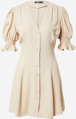 Robe-chemise Nasty Gal en beige : devant