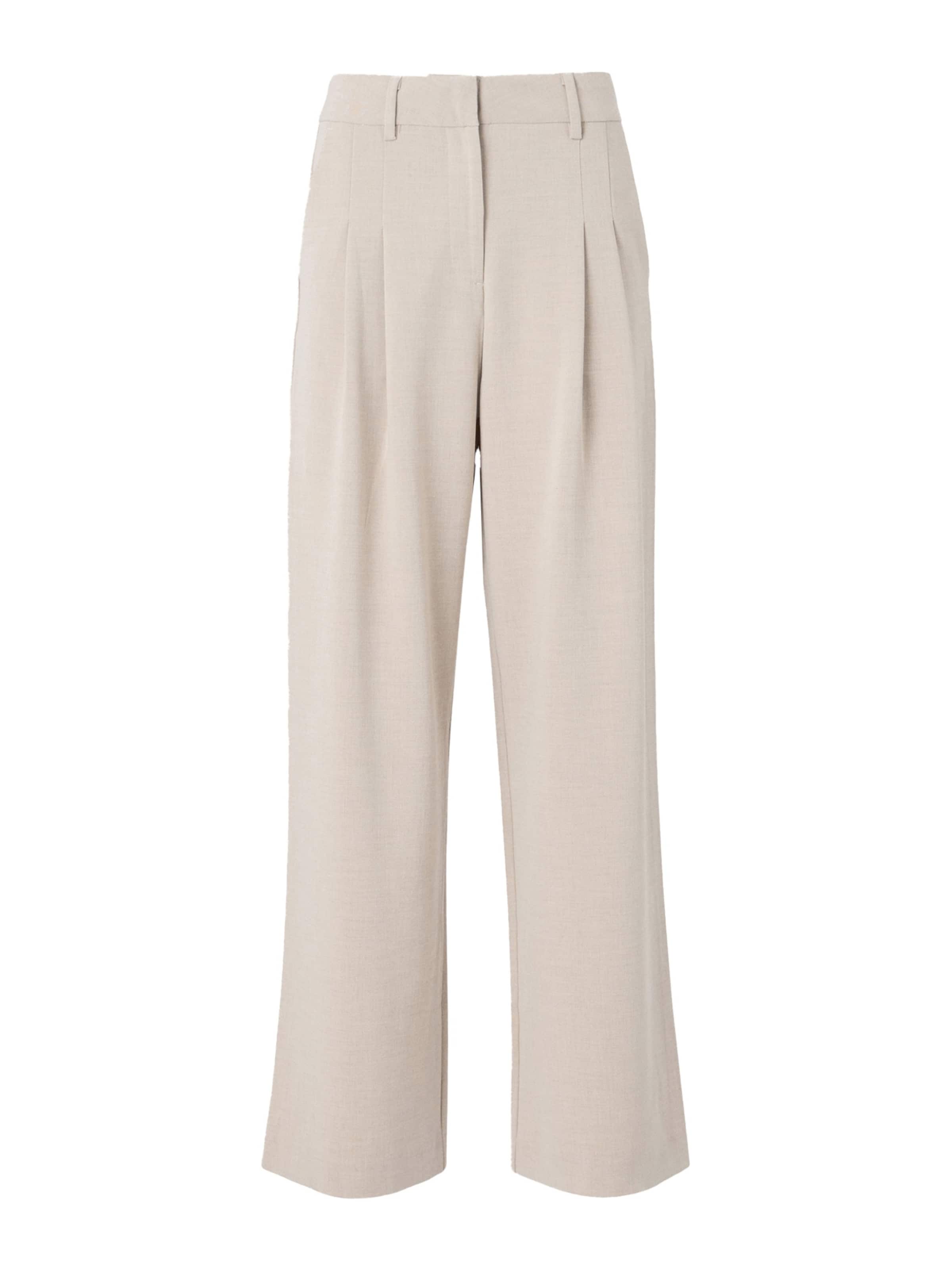 MSCH COPENHAGEN Wide leg Veckad byxa 'Mirabelle Michelle' i beige: framsida