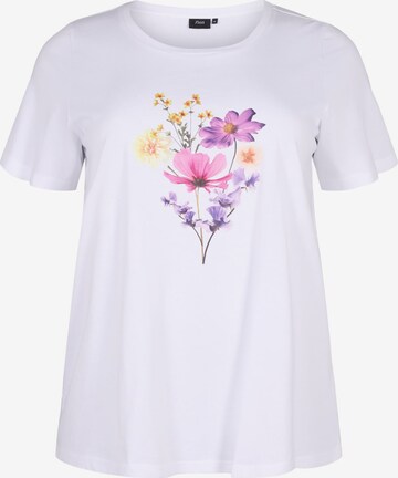 T-shirt 'VELIN' Zizzi en blanc : devant